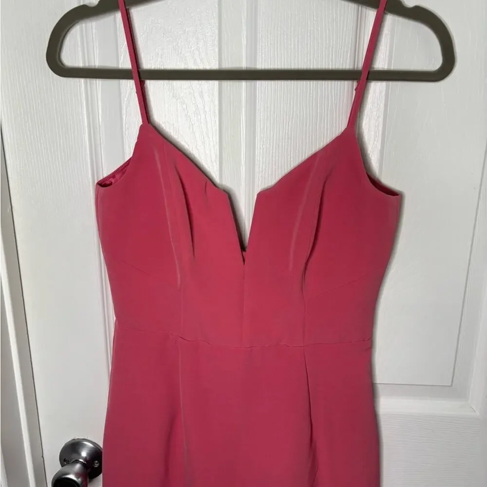 Bardot Pink Ruffle Hem Spaghetti Strap Dress 4